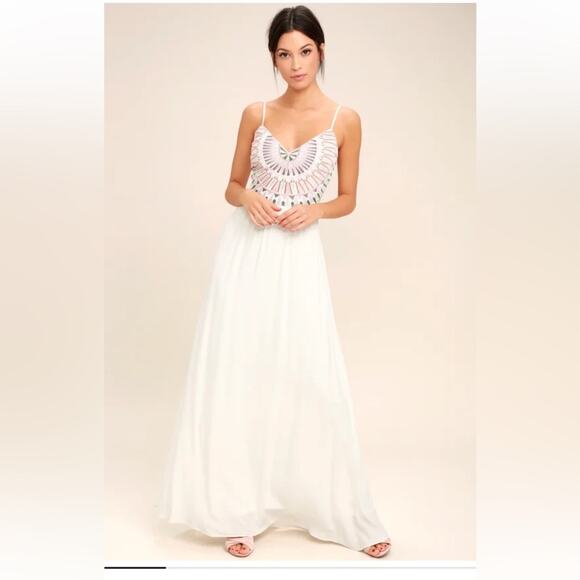 Lulus Dresses & Skirts - LULU’S Exclusive Ascension Island White Embroidered Maxi Dress size Small